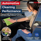 USANOOKS Microfiber Cleaning Cloth Light Green - 24 Pcs 12.5"x12.5" - High Performance - 1200 Washes, Ultra Absorbent Towels Weave Grime & Liquid for Streak-Free Mirror Shine - Car Washing Cloth