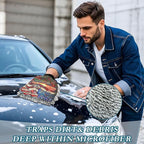 YETTASBIN American Flag 2PCS Car Wash Mitts, Ultra Absorbent Chenille Microfiber Car Washing Gloves, Scratch-Free Lint-Free Auto Cleaning Mitt, Machine Washable Elastic Cuff Car Wash Sponge