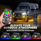 OPT7 Aura Pro RV Exterior Underglow Lights with APP & Remote Control, RGB Multicolor Music Sync, 12V Waterproof Rigid Aluminum LED Light Bar, Outdoor Neon Accent Underbody Kit for Camper Motorhome