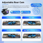 Mirror Dual Dash Camera with Voice Control,4K+2.5K Rear View Mirror Camera with 5.8GHz WiFi and APP Control, WDR Night Vision, Loop Recording, G-Sensor, Parking Monitor 64GB Card Included