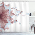 Ambesonne Flower Shower Curtain, Abstract Themed Modern Futuristic Image with Water Like Colored Artwork Print, Cloth Fabric Bathroom Decor Set with Hooks, 69" W x 75" L, Dried Rose