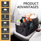 Car Seat Organizer, Back Seat Organizer, Collapsible Small Car Seat Storage Organizer with Handles and Mesh Pockets, Auto Backseat Organizers for Front/Rear Consoles Back Seats Traveling