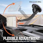 A2C One-Lock Ultra Off-Road Truck Phone Mount, Magnetic Alignment with Automatic Dual-Latch Locking System, One-Hand Quick Release, 4.33" Heavy-Duty Vacuum Suction Cup, Anti-Shake Double-Rib Metal Arm