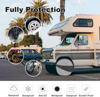 Explore Land Tire Covers 4 Pack - Tough Wheel Protector for Truck, SUV, Trailer, Camper, RV Universal Fits Tire Diameters 26-28.75 inches Black & Gray