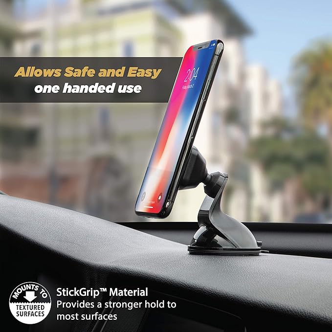 Scosche MMWSM-2PKXCES0 MagicMount Select Magnetic Car Phone Holder Mount for iPhone and Android - 2 Pack - Secure Magnetic Cell Phone Mount for Car Window or Dash - Universal 360° Adjustable Head