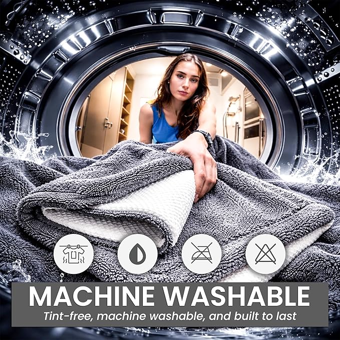 Hybrid Glass Microfiber Towel – Waffle Weave & Plush Dual Action Cleaning Cloth – Streak-Free Window and Surface Drying Towel – Professional Grade –16x16,1000 GSM 3-Pack