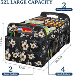 Femuar Car Trunk Organizer, Car Storage Organizer with Large Capacity Waterproof Collapsible Trunk Organizer for Car Suv/Jeep/Sedan (Hibiscus flowers, Standard)