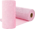 Niurewan Microfiber Cleaning Cloth Roll,75 Pack Reusable Tear Away Microfiber Towels,Ultra Absorbent Dish Rags for Car,Home,Garage or Shop (Pink)