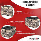 FORTEM Car Trunk Organizer - Collapsible Multi Compartment SUV Trunk Organizer, Non Slip Bottom, Adjustable Securing Straps, Soft Cover 50L (Desert, Standard)