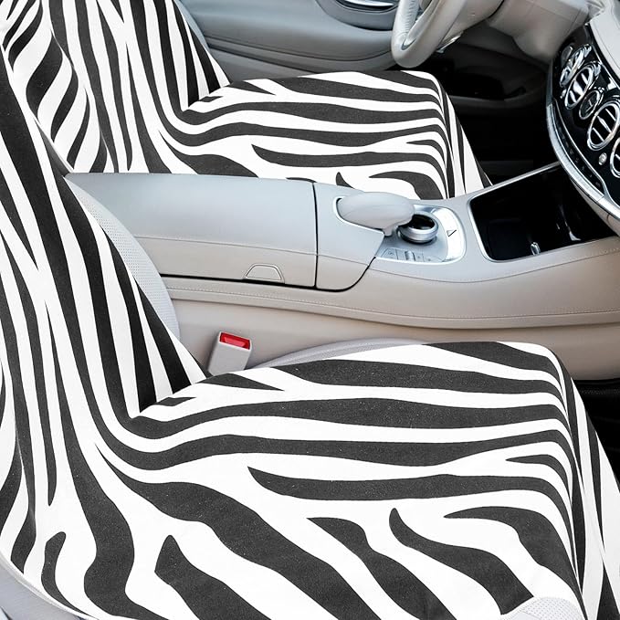 Hahafelt 2 Pack Car Seat Towel Covers with Storage Bag, 63 x 32 Inch Universal Non Slip Waterproof Sweat Protector for Car Truck, Gym Swimming Running, Machine Washable (Zebra)