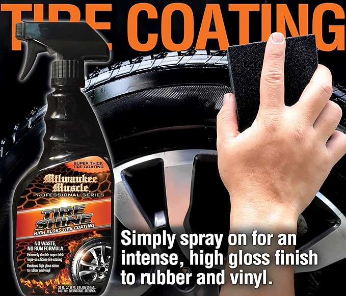 Tire Shine 22oz Spray - High Gloss Tire Coating - High Gloss Finish for Rubber and Vinyl