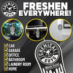 Chemical Guys Black Frost Air Freshener and Odor Eliminator, 16 fl oz Spray with 3 Pack of Hanging Air Fresheners (Great for Cars, Trucks, SUVs, RVs, Home, Office, Dorm Room & More) - HOL432