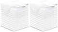 USANOOKS Microfiber Cleaning Cloth - White - 24Pcs (12.5x12.5 inch) High Performance - 1200 Washes, Ultra Absorbent Car Towel Traps Grime & Liquid for Streak-Free Mirror Shine - Car Washing Cloth