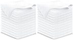 USANOOKS Microfiber Cleaning Cloth - White - 24Pcs (12.5x12.5 inch) High Performance - 1200 Washes, Ultra Absorbent Car Towel Traps Grime & Liquid for Streak-Free Mirror Shine - Car Washing Cloth