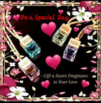Aromatherapy Car Air Freshener, Natural Fragrance Hanging Diffuser, Long Lasting, Multiple Scents Including Peach, Vanilla Cream, Pink Coconut, and Freesia, Glass Bottle with Wooden Cap, 4pcs