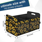 Femuar Car Trunk Organizer with 72L Large Capacity Waterproof Collapsible and 11 Pockets, Trunk Organizer for Car SUV/Jeep/Sedan, Large Size, Sunflower