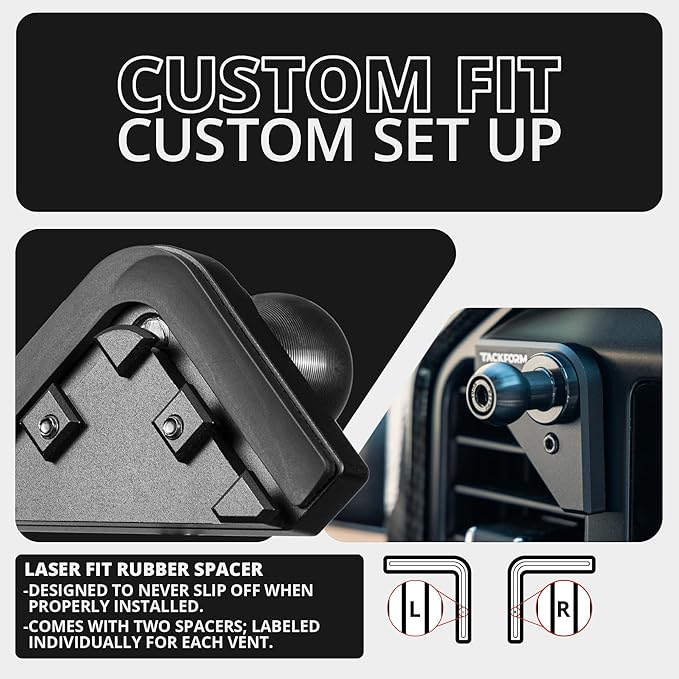 Tackform Link Vent Mount Magnetic Phone Holder - Compatible with 2021-2025 Ford F150 & Raptor, 2023-2025 Ford Super Duty | Aluminum | 2" Arm | Purple | (NOT MAGSAFE Compatible)
