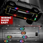 6 Pods Five Sided RGB Rock Lights for Trucks Jeep UTV SUV ATV Golf Cart, Multi Chasing Color App/Remote Control Led Rock Lights with Music Mode, Waterproof Exterior Underglow Kits for Cars