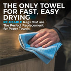 The Rag Company - All-Purpose Microfiber Terry Cleaning Towels - Commercial Grade, Highly Absorbent, Lint-Free, Streak-Free, Kitchens, Bathrooms, Offices, 300gsm, 16in x 16in, White (12-Pack)