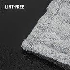 LIVOS Car Drying Towel, Premium Microfiber Towels for Cars, 1000GSM, Edgeless Twisted Loop Design, No Streaks, Scratches, or Water Spot, Absorbent Wash Towel, 18" x 24" (Wave Silver&Grey)