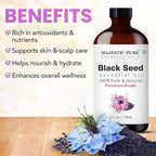 Majestic Pure Essential Oil with Glass Dropper - 100% Pure and Natural - Essential Oils for Diffuser, Aromatherapy, Soap and Candle Making, Blackseed Essential Oil, Blackseed Oil, 4 Fl Oz