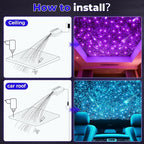2 in 1 Twinkle & Meteor Starlight Headliner Kit with 200 Shooting Stars, Twinkle Star Lights for Car Decor 750pcs*0.03in*9.8ft/3m, Fiber Optic Star Ceiling Lights for Car Roof Home Ceiling