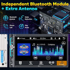 PLZ 7" Wireless Double Din Car Stereo Apple Carplay Radio Screen for Car Audio Receivers, Bluetooth 5.3 Car Play Android Auto Touchscreen, 240W 4.2 CHN 2 Subwoofers Outputs, Backup Camera, SWC, FM/AM