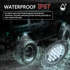 4 PCS LED Rock Lights, Super Bright Neon Underglow Lights, Waterproof Ambient Underglow Light Kit, Universal Undercar Neon Light Kit for Pickup Off Road RZR SUV ATV UTV Car (White)