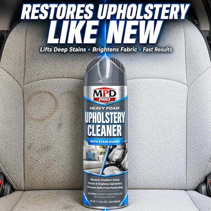 MPD PRO Heavy Foam Upholstery Cleaner with Stain Guard – 22 oz | Deep Cleaning Foam for Upholstery, Fabric & Carpets | Prevents Spills from Penetrating Fibers - Pack of 1