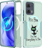 for Moto Edge 2024 Case - Compatible with MagSafe Women Girls Cute Magnetic Protective Phone Cover Cool Kawaii Girly Cat Heavy Duty Shockproof Design for Motorola Moto Edge 2024 Cases