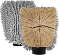 Qilmy Tree Rings Closeup Microfiber Chenille Car Wash Sponge Scratch Free Car Wash Mitt Absorbent Mitt Sponge for Trucks SUVs Car Washing Home Cleaning, Large