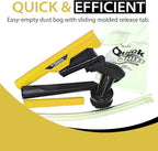 Zendex Tool - QuickSpiff Venturi Air Vacuum with Easy Empty Dust Bag - No Electricity Pneumatic Vacuum with Powerful Suction for Industrial and Personal Use - Yellow