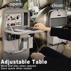 XDV Car Seat Organizers,Multi-functional Back Seat Protectors, Storage Pouches, and Tray Holders (for Cars, Kids, Seat Back and Rear Seats) (Plain Gray, 1 Pcs)