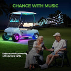 10L0L 6PCS Golf Cart Underglow LED Light Strip Kit with Canopy Lights, 22 Dream Color Modes Underglow LED Light Strip Control Music Sync IP67 12V-80V Input for Yamaha EZGO Club Car