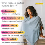 Breathable Nursing Cover Up for Breastfeeding - Privacy Nursing Covers - Newborn Essentials Must Haves - Improved Ponchy by Gold Mamas - Blue