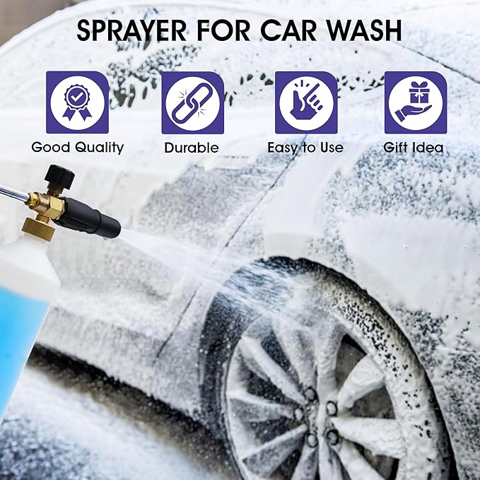 S.M. Arnold Speedy Super FOAMER Foam Cannon Soap Sprayer for Car Wash, Patio & House Cleaning |Multi-Purpose Sprayer Cleaner Cannister for Pressure Washer |for Automotives, Home, Garage, Boats & More