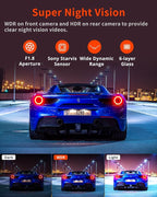 Kingslim D4PRO Dash Cam Front and Rear - 4K + 2K Dual Car Dashcam with WiFi GPS Dash Camera, Optional Inside Recording, Voice Control, Type C, Support 256GB Max