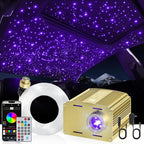 Twinkle Car Starlight Headliner Kit, RGBW 16W 200pcs*0.03in*9.8ft Fiber Optic Star Roof Lights with APP& Remote Controlled, Sound Activated Ceiling Star Lights for Home/Car Decor