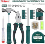 Hi-Spec Small Tool Kit Compact Set for Home and Office DIY, 25-Piece Green Mini Tool Box for Basic Household Repairs, Starter Toolkit in a Portable Toolbox Case.