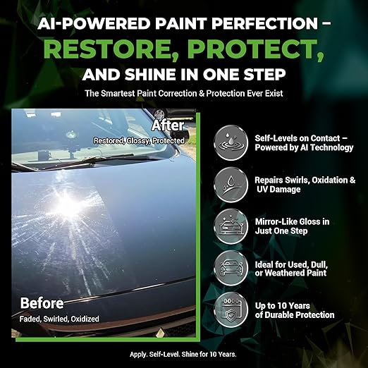 Liquid Glass Coating for Cars, High Gloss & Scratch-Resistant Self-Leveling Clear Coat Last for 10 Years, High-Gloss Shine Repairs and Protects Older Vehicles, for Car Paint, Headlights