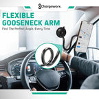 CHARGEWORX Magnetic Phone Stand Mount for Car Windshield – 14-Inch Flexible Gooseneck Holder with Strong Suction Cup & 360° Rotation, Magsafe iPhone & Android Compatible Car Holder Accessory
