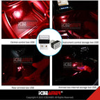 ICBEAMER Mini USB LED Light 1-Pack (Red) | Direct Plug-in Miniature/Nano Car Interior Ambient Accent Lighting Kit, Universal Fit for Auto Interior and Trunk