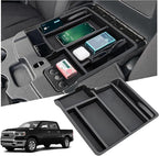 Center Console Organizer Compatible with 2013-2024 Dodge RAM 1500/1500 Classic, 2013-2026 RAM 2500/3500 Accessories, Armrest Storage Box Tray (Only fit for Jump Seat with Three Cup Holders)