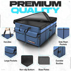 FORTEM Trunk Organizer For SUV Car Trunk Organizer, Foldable Storage, Car Accessories for Women Men, Collapsible Bag, Perfect Christmas Gifts, 600D Oxford, Non Slip Bottom, Straps, Soft Cover (65L)
