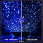 2 in 1 Twinkle & Meteor Starlight Headliner Kit with 200 Shooting Stars, Twinkle Star Lights for Car Decor 750pcs*0.03in*9.8ft/3m, Fiber Optic Star Ceiling Lights for Car Roof Home Ceiling