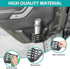Rear Door Pocket Cup Holder Organizer Compatible with 2007-2018 Jeep Wangler JK JKU Rubicon Sahara Accessories, Metal Door Side Insert Storage Box Expansion Accessories Replace Sagging Net