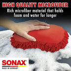 SONAX Microfiber Wash Sponge – Scratch-Free Car Wash Sponge, Ultra-Soft Microfiber, High Suds Absorption, Safe for Paint & Clear Coat