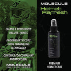 Molecule Helmet Care Kit | Premium Helmet Care | Includes Anti-Fog, Cleaner Polish, Helmet Refresh, and Rain Repel | Cleans and Details Helmets, Visors, and Goggles | 4 Ounces (1 Kit)