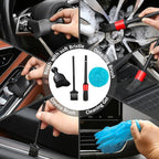 Qydipclin 10pcs Windshield Cleaner Tool, Car Window Cleaning Wash Kit with 4 Reusable Microfiber Pads 1 Spray Bottle and Extendable Handle Auto Glass Wiper Kit, Gray