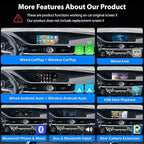 Wireless CarPlay Android Auto Decoder Retrofit Kits Compatible with Lexus ES200 ES250 ES260 ES300 ES350 for Joystick/Small touchpad from 2015-2020, Supprot Navigation, Mirror Link, Back-up Camera